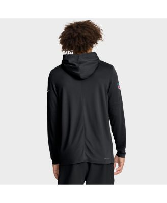 Men's Black Las Vegas Raiders Big Tall Sideline Performance Long Sleeve Hoodie T-Shirt