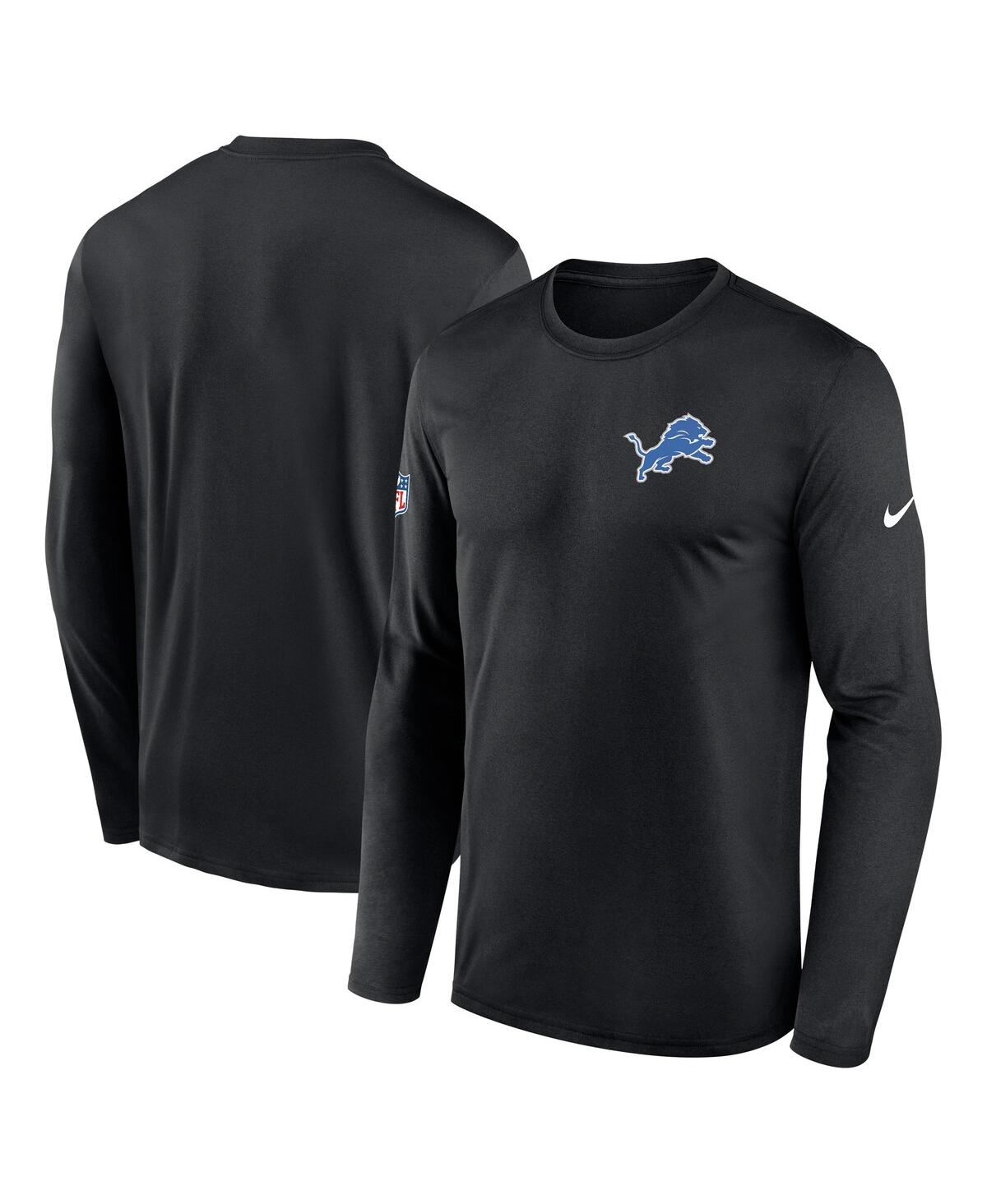 Nike Men's Black Detroit Lions Legend Small Logo Performance Long Sleeve T-Shirt - Black