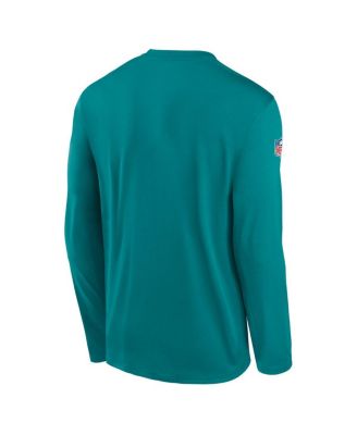 Men's Aqua Miami Dolphins Legend Small Logo Performance Long Sleeve T-Shirt