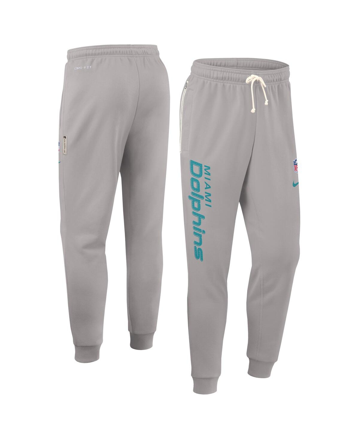 Nike Gray Miami Dolphins Sideline Standard Issue Ground Game Dri-fit Taper Pants In Gray
