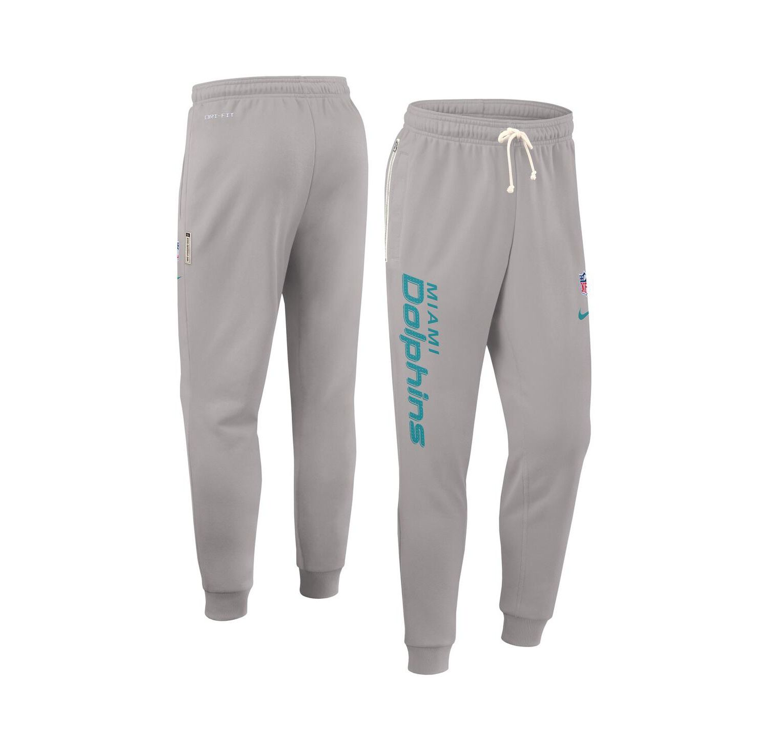 Men's Gray Miami Dolphins Sideline Ground Game Performance Taper Pants