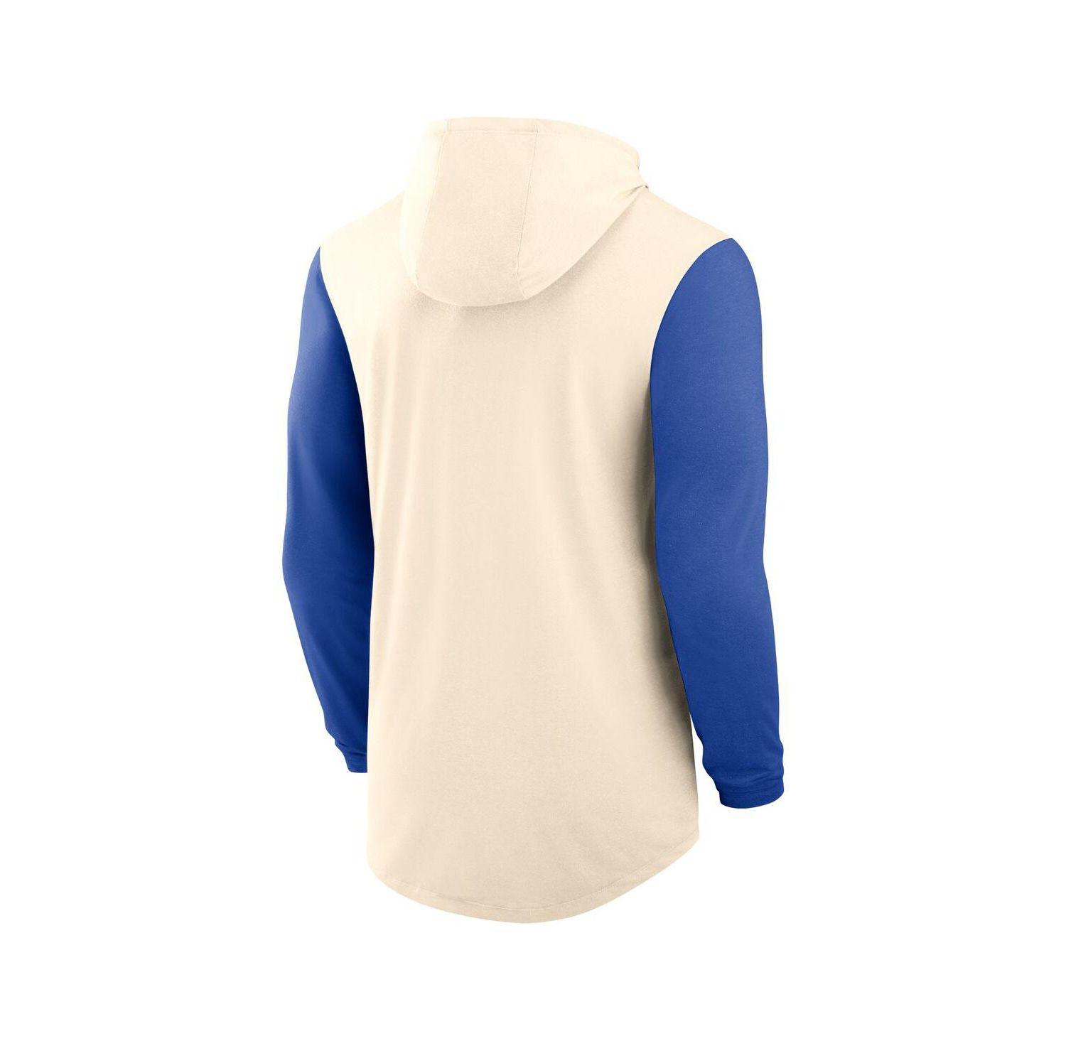 Men's Natural/Royal Florida Gators Legacy Color-Block Tri-Blend Performance Long Sleeve Hoodie T-Shirt