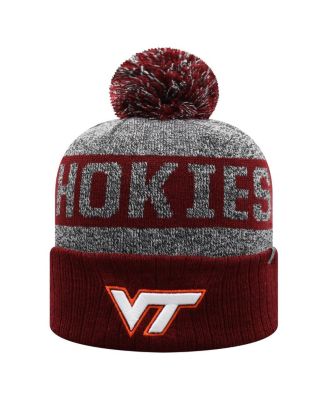 Top of the World - Men's Garnet Virginia Tech Hokies Below Zero Cuffed with Pom Knit Hat
