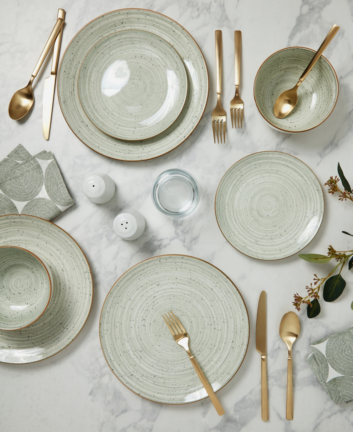 Haven Speckled Farmhouse Sage 12 Pc. Dinnerware Set, Service for 4