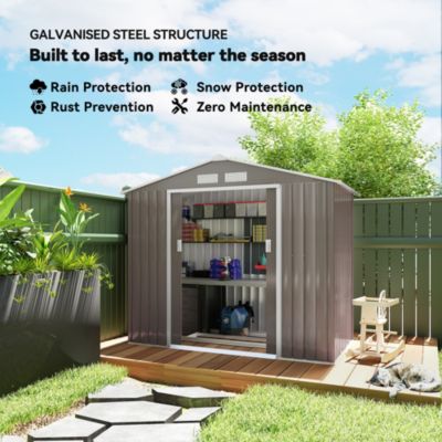 7&#39; x 4&#39; Storage Shed Garden Tool House w/ Vents Doors