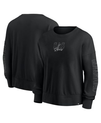 Fanatics - Women's Black San Antonio Spurs Oversized Game Day Pullover Sweatshirt