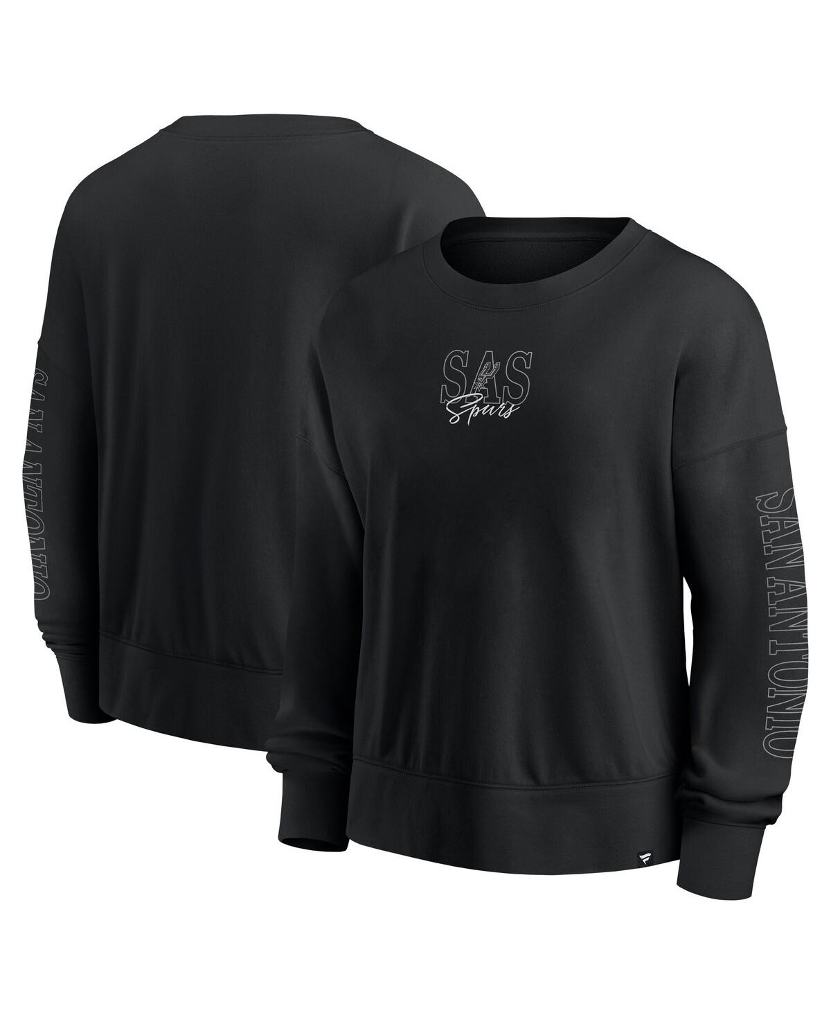 Women's Black San Antonio Spurs Oversized Game Day Pullover Sweatshirt - Black