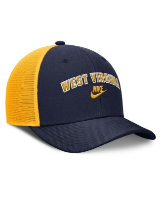 Men's Navy/Gold West Virginia Mountaineers Legacy Arch Rise Performance Trucker Adjustable Hat