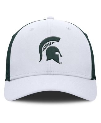 Men's White/Green Michigan State Spartans 2025 Sideline Rise Local Performance Flex Hat