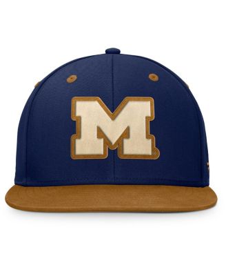 Men's Navy/Brown Michigan Wolverines Noboa Fitted Hat