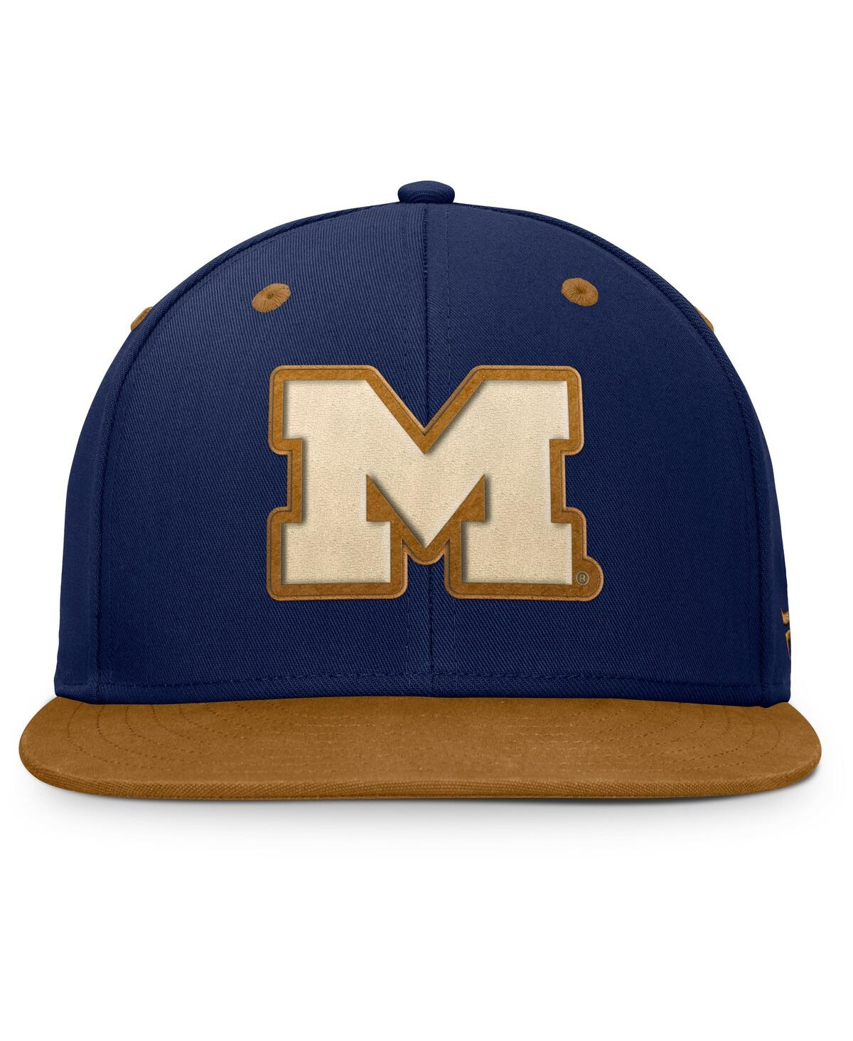 Fanatics Men's Navy/brown Michigan Wolverines Noboa Fitted Hat