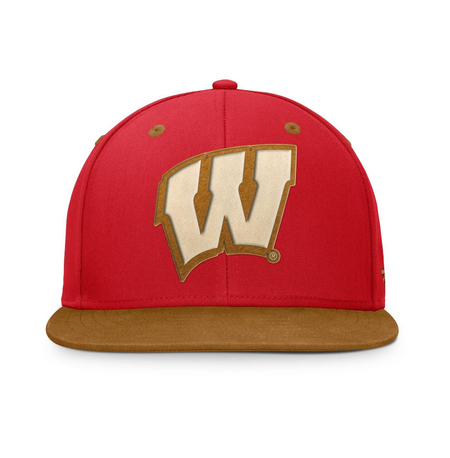 Мужская кепка Fanatics Red/Brown Wisconsin Badgers Noboa Fitted Hat — фото 2
