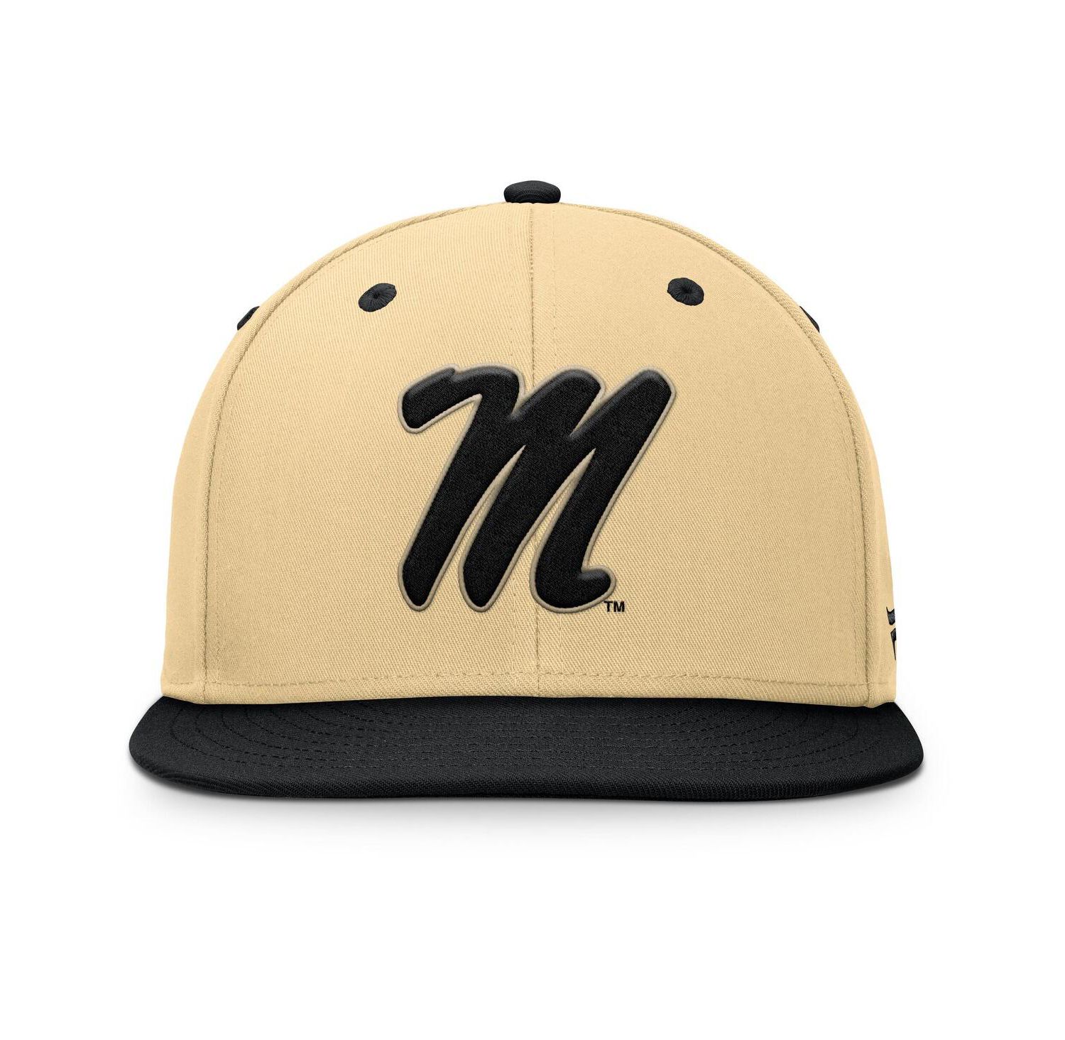 Men's Khaki/Black Ole Miss Rebels Balance Fitted Hat