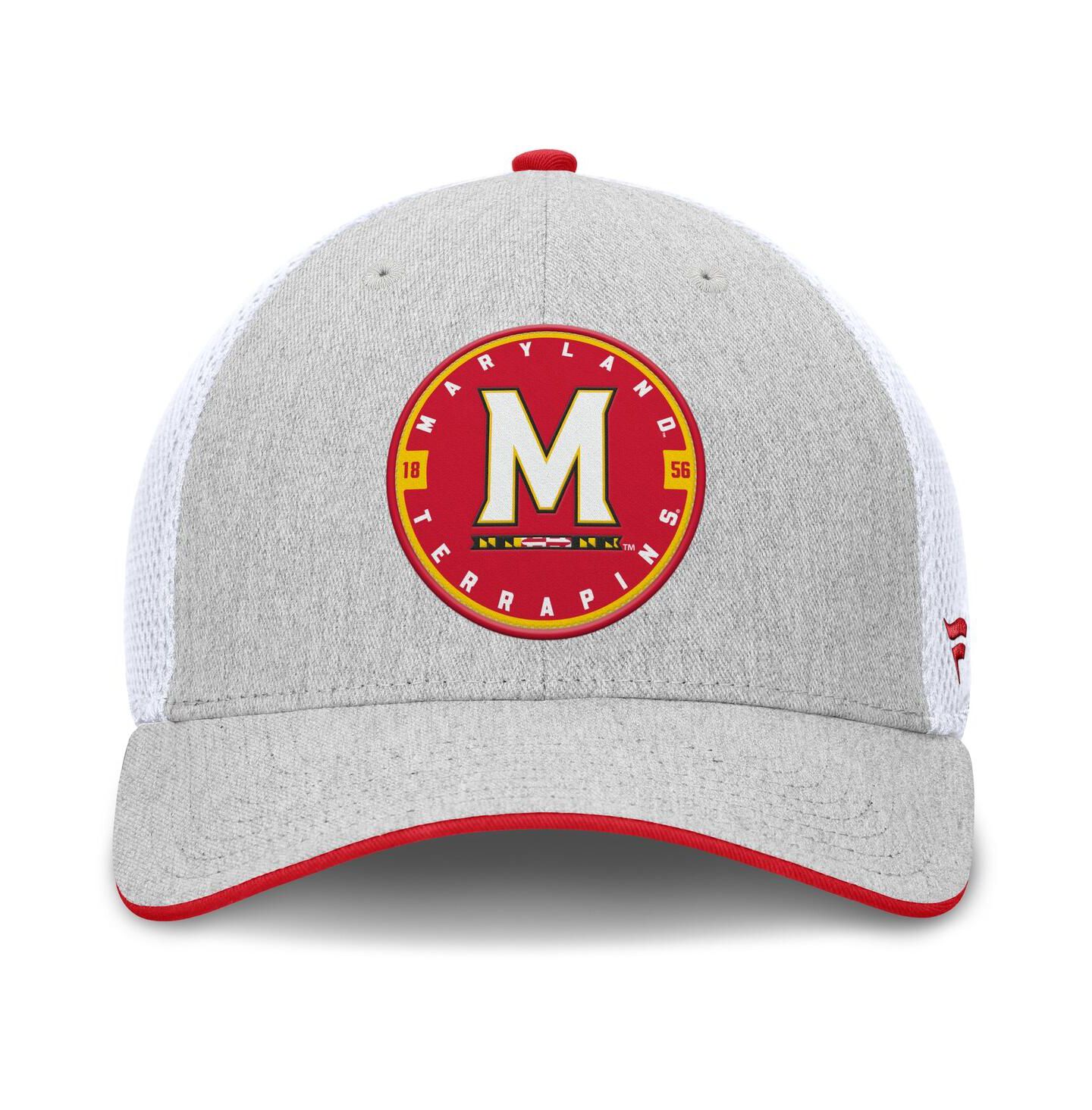 Мужская кепка Fanatics Heather Gray/White Maryland Terrapins Trigger Flex Hat — фото 2