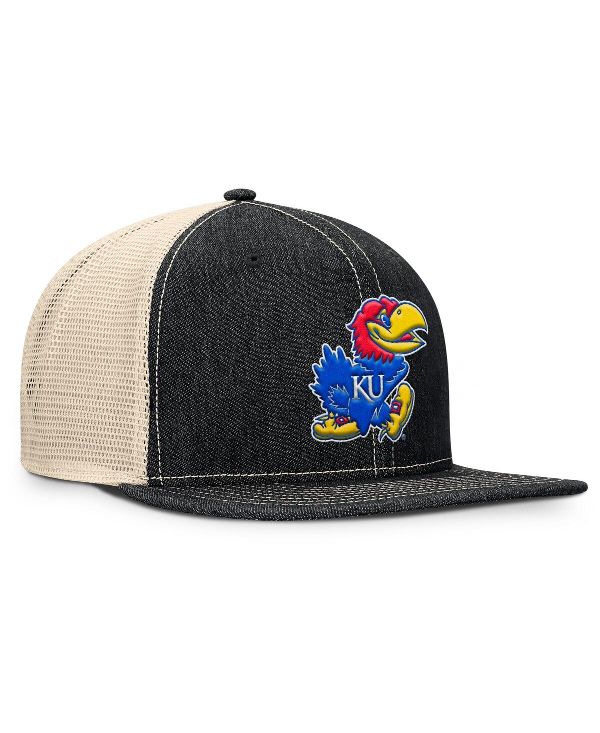 Fanatics Men's Black/natural Kansas Jayhawks Legend Trucker Snapback Hat In Multi