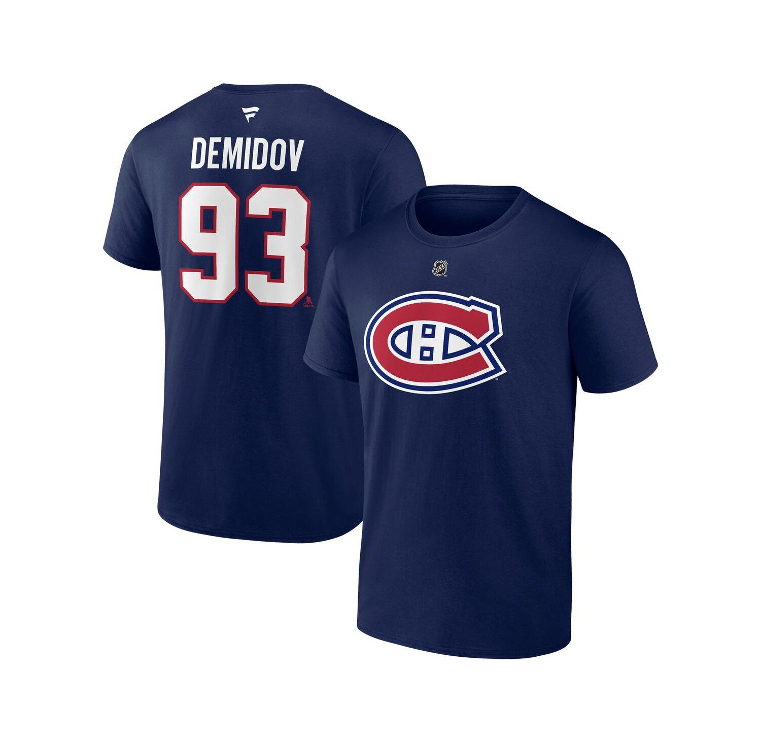 Men's Ivan Demidov Navy Montreal Canadiens Authentic Stacked Name & Number T-Shirt