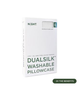 DualSilk Pillowcase, 22-Momme 100% Mulberry Silk & Eucalyptus Blend, Soft, Breathable & Luxurious – Standard Size