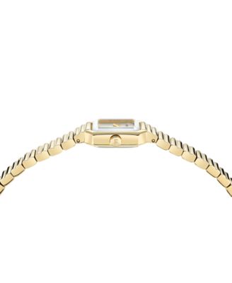 Women's Swiss Crystal Petite Gold Ion Plated Bracelet Watch 15x20mm