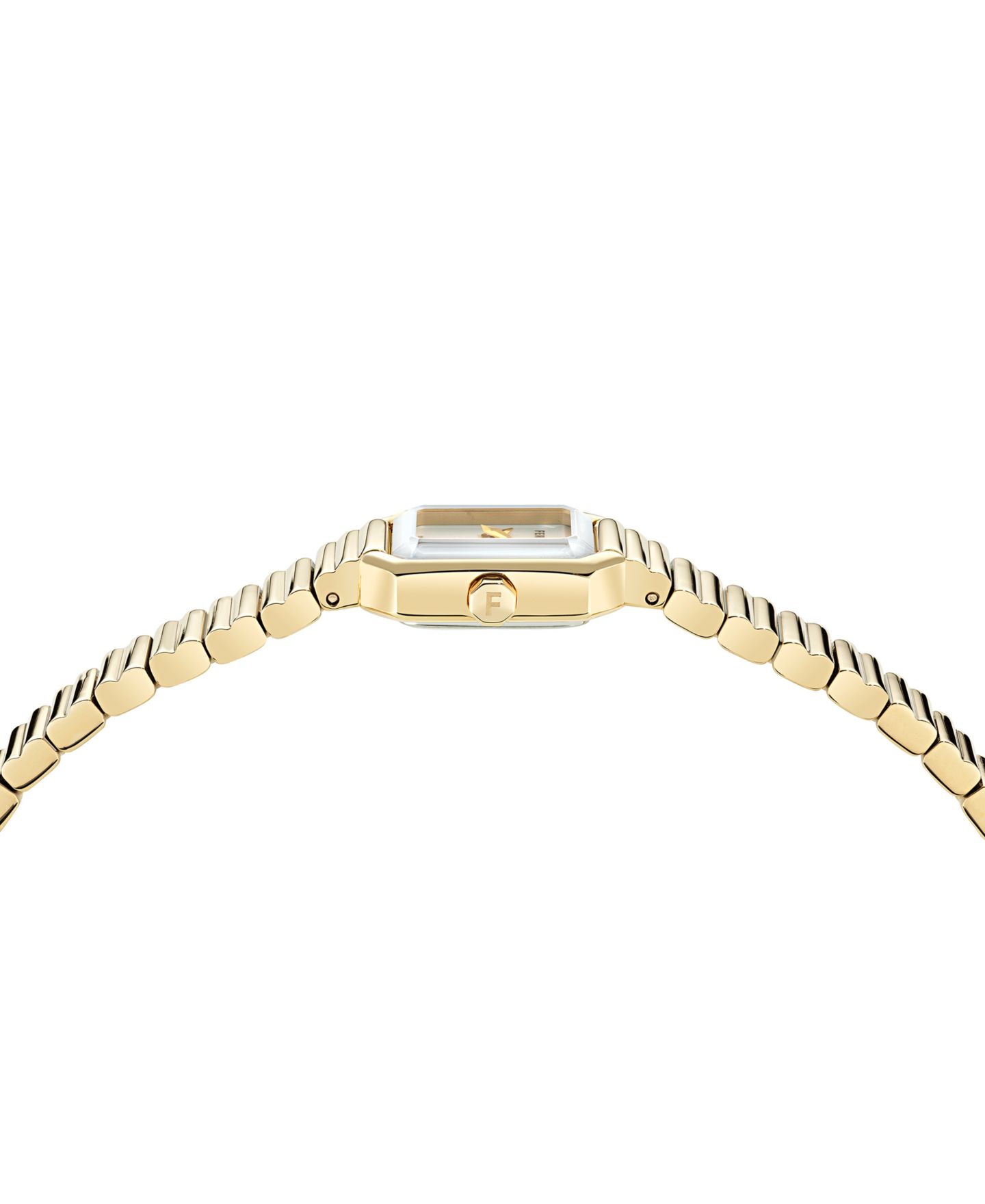 Женские часы Ferragamo Swiss Crystal Petite Gold Ion Plated Bracelet Watch 15x20mm — фото 2