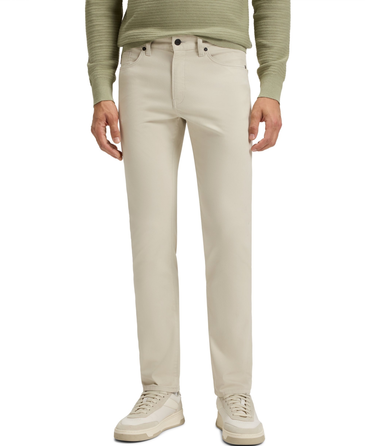 Boss by Hugo Boss Men's Stretch-Cotton Moleskin Slim-Fit Pants - Open Beige