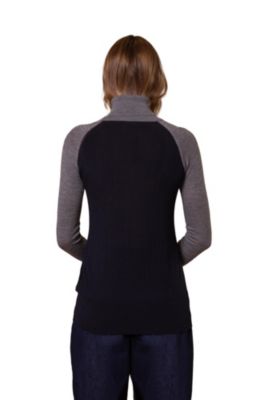 Women's Merino Colour Block Roll Neck Sweater