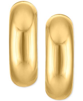 Polished Extra Small Huggie Hoop Earrings in 10k Gold, 0.25"