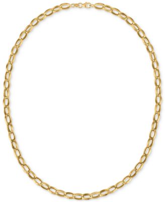 Polished Rolo Link 18" Chain Necklace in 10k Gold