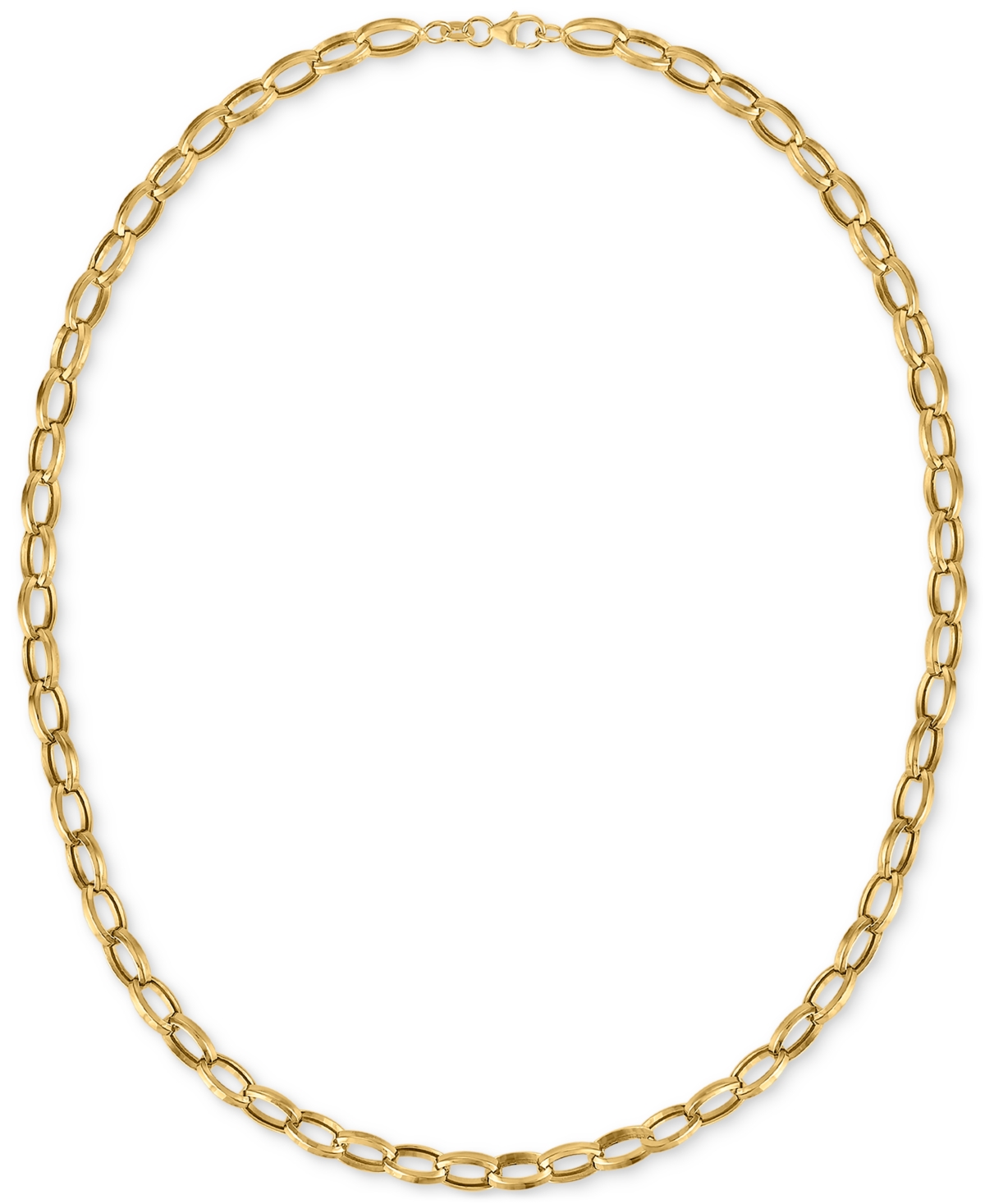 Macy's Polished Rolo Link 18" Chain Necklace In 10k Gold In Gold