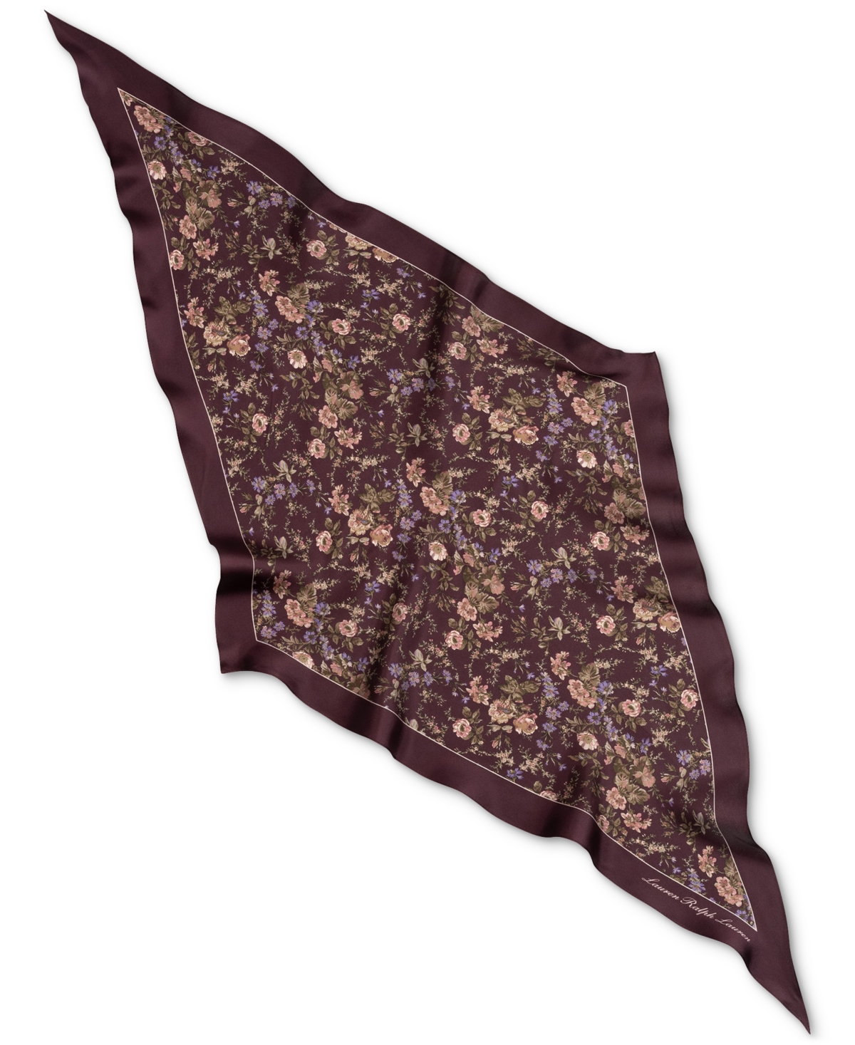 Ralph Lauren Floral Large Diamond Silk Scarf In Multi