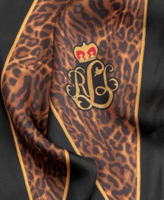 Animal-Print Small Diamond Silk Scarf