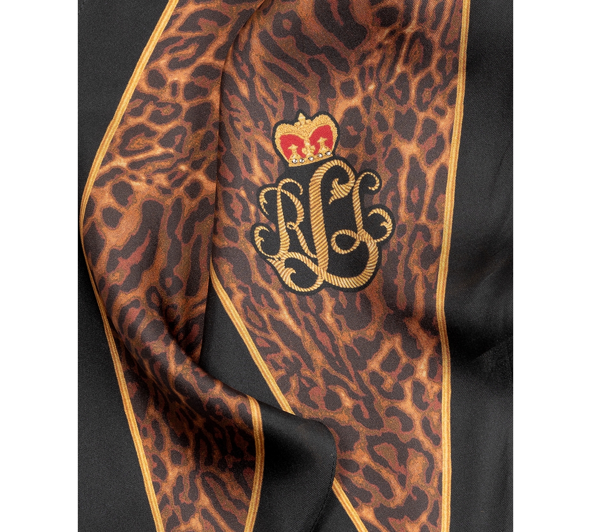 Lauren Ralph Lauren Animal-Print Small Diamond Silk Scarf