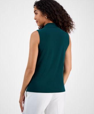 Petite Sleeveless Knot-Front Blouse