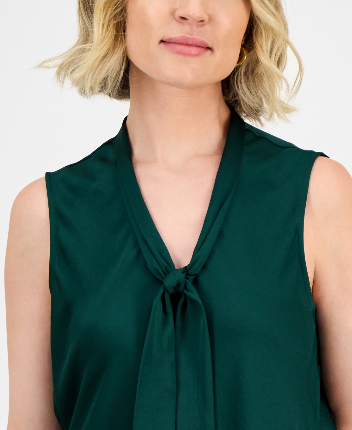 Kasper Women's Tie-Neck Sleeveless Top, Regular & Petite