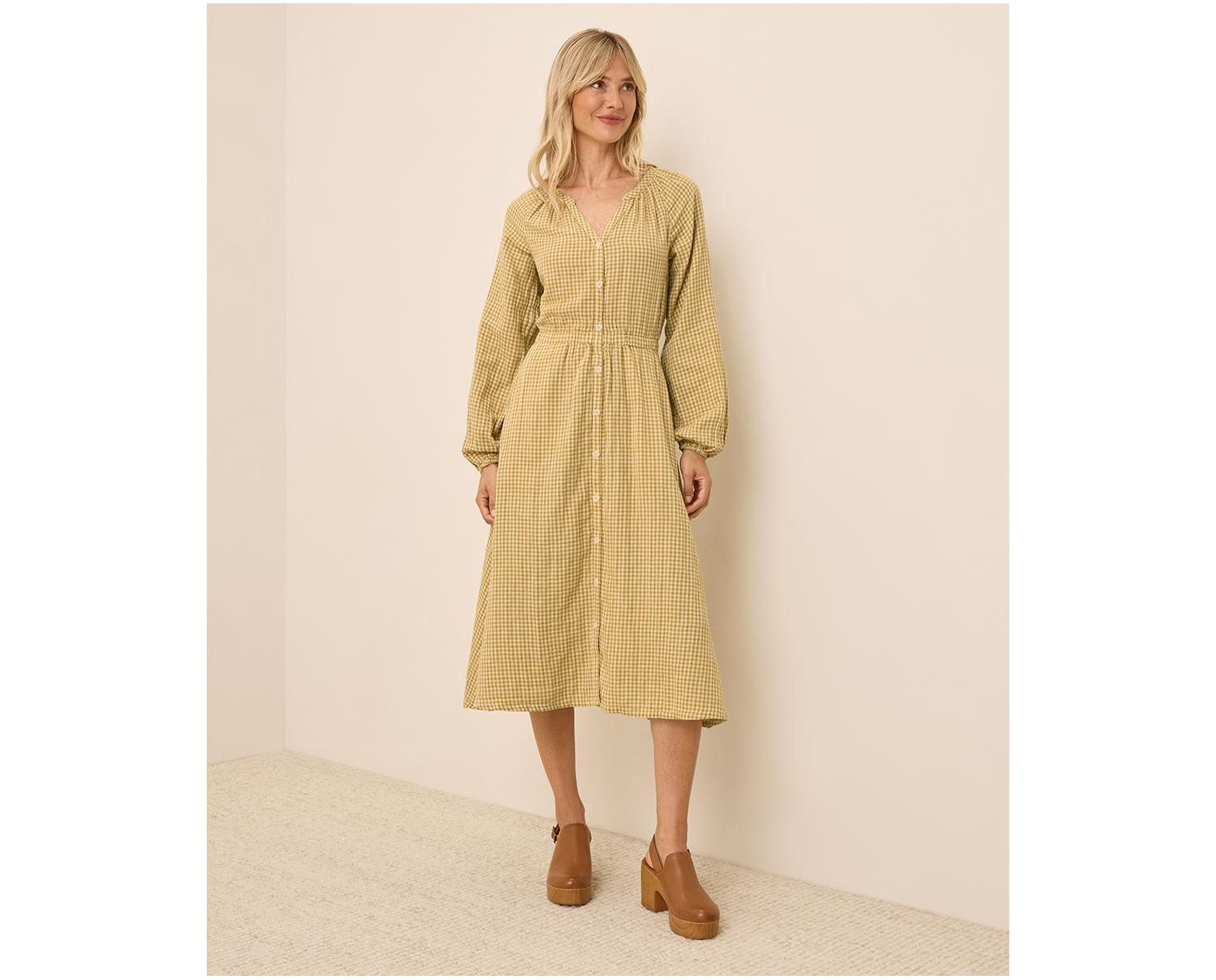 Organic Cotton Coastal Double Gauze Poet Sleeve Dress