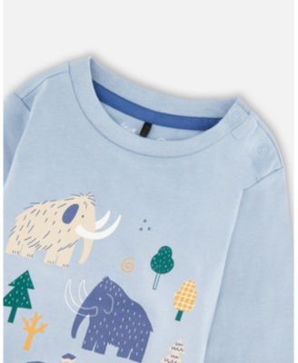 Baby Boys Cotton Jersey Two-Piece Top and Pant Set Blue