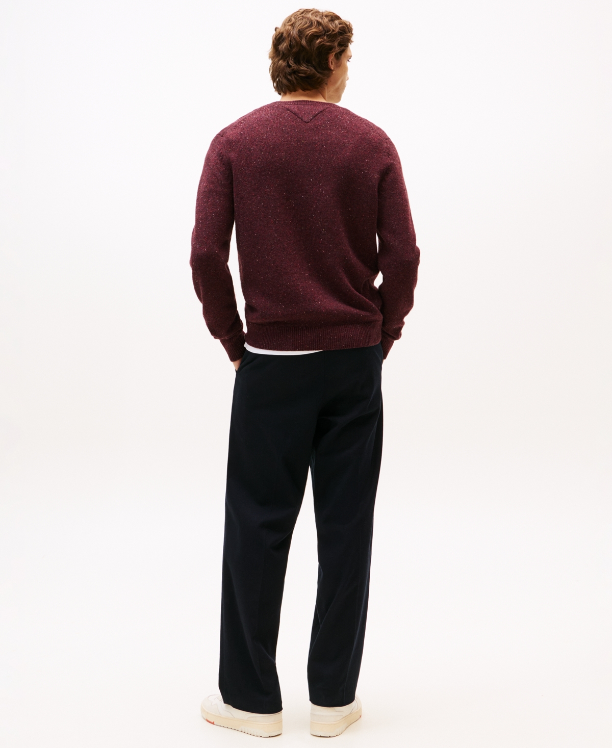 Tommy Hilfiger Donegal Wool In Burgundy