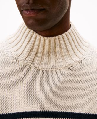 Men's Breton Stripe Mockneck Sweater