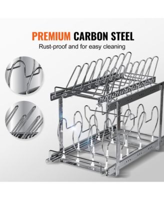 Pot and Pan Wall Rack with 12 Hooks, Heavy-Duty Mountable Organizer for Kitchen Use