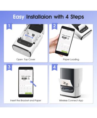 POLONO Label Maker Machine with Tape, PM220-A Bluethooth Label Printer, 2 Inch Portable Thermal Printer for Small Business, Address, Logo, Clothing, Sticker Printer for Phones & PC