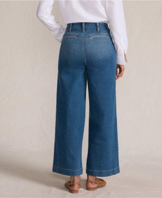 Women's Recover Denim High Rise Patch Pocket Extra Wide Leg Crop Jeans
