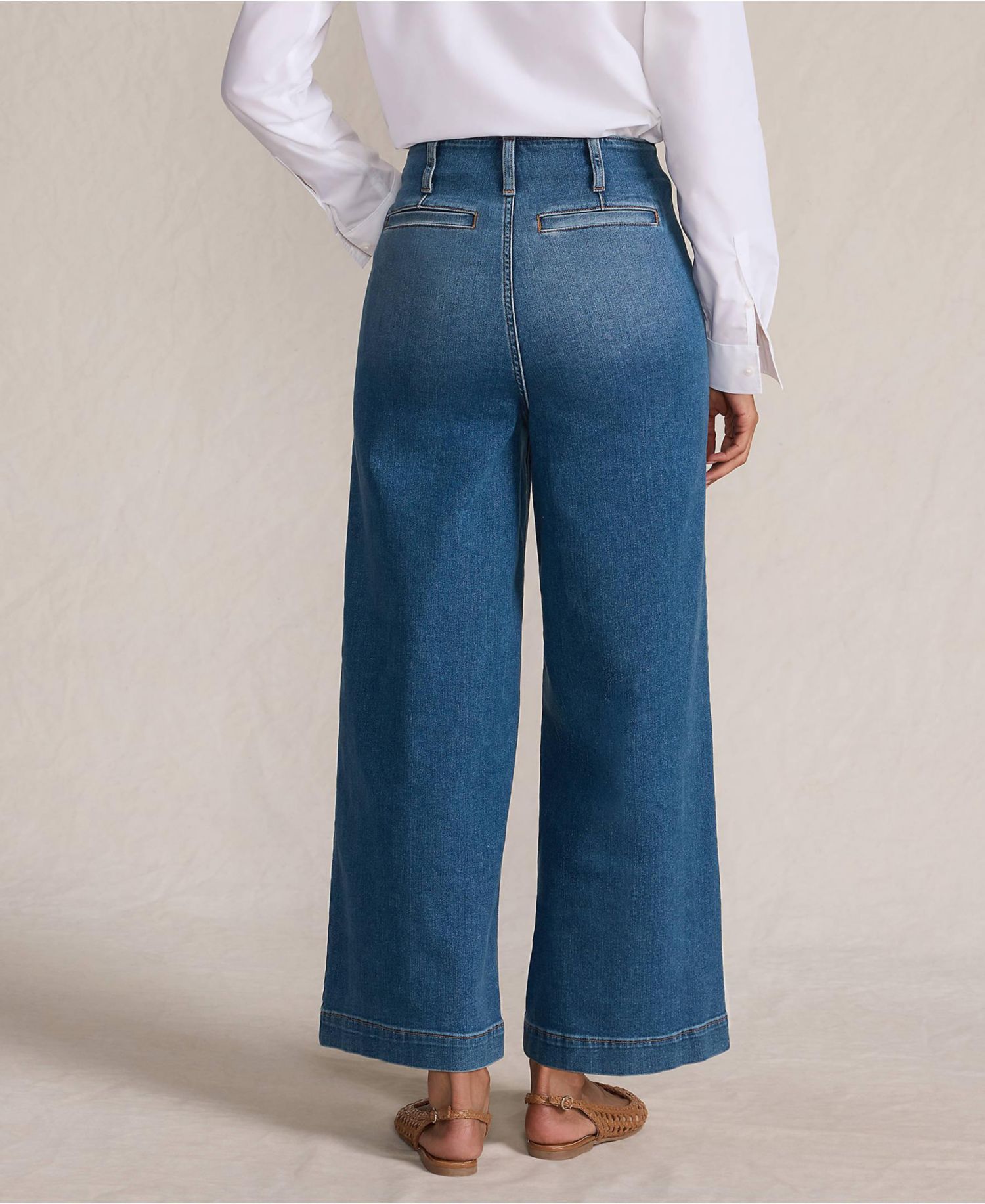 Women's Recover Denim High Rise Patch Pocket Extra Wide Leg Crop Jeans