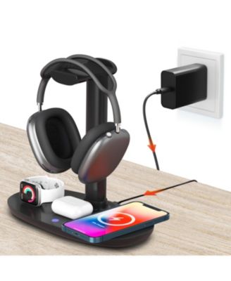 HS1 3-in-1 Wireless Charging Stand, 15W Charger for iPhones, Qi Devices (DHSWC1)