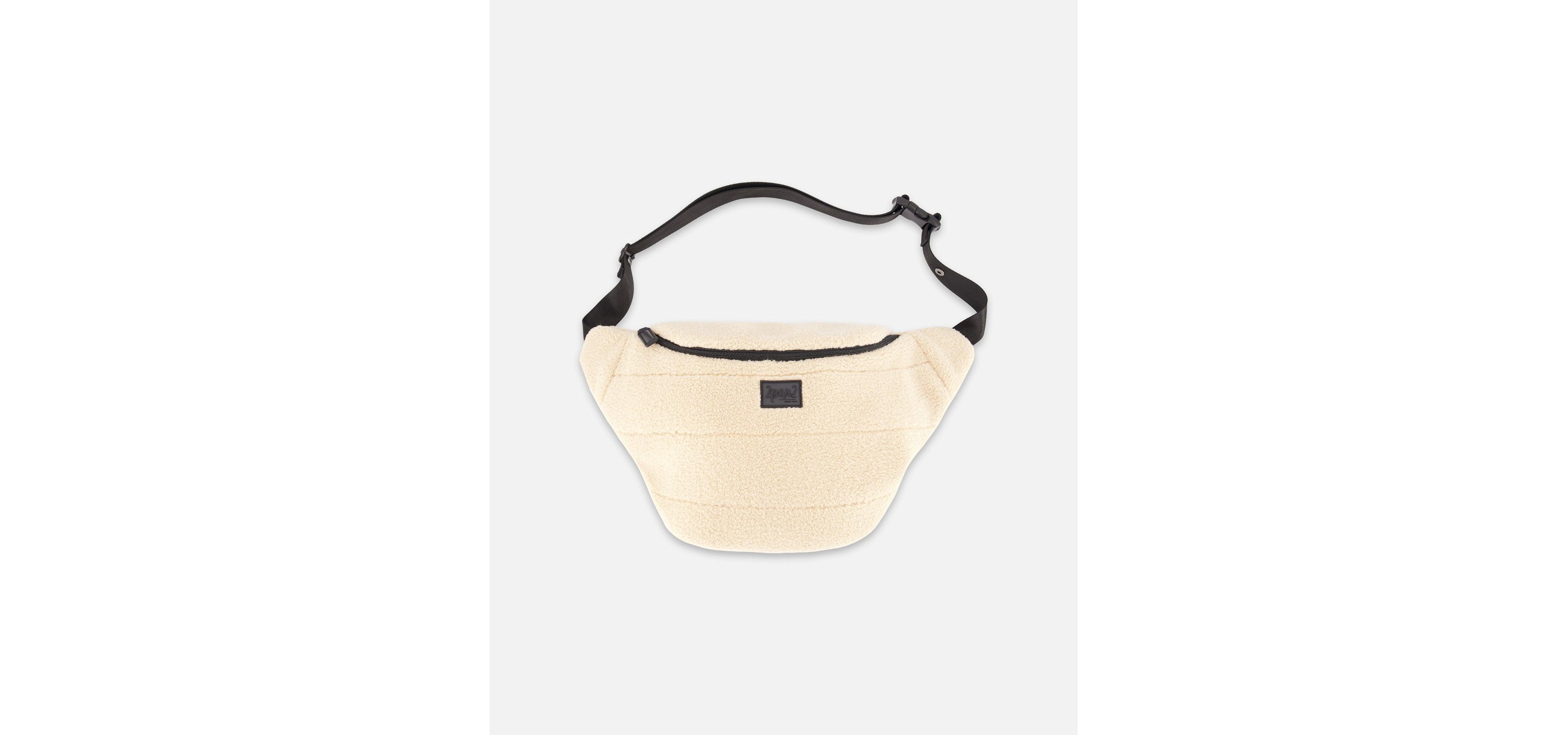 Deux par Deux Adult Unisex Sherpa Diaper Changing Sling Bag Beige - Adult