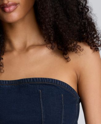 Women's Smocked Strapless Bustier Top