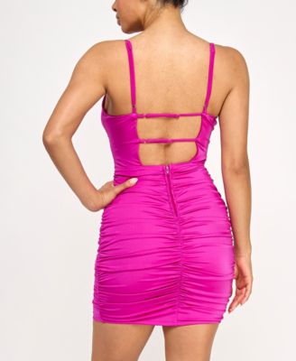 Juniors' Satin Jersey Sleeveless Dress