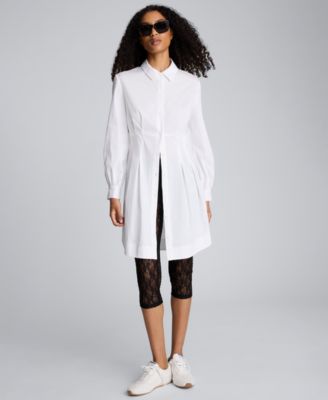 Women's Blouson Sleeves Mini Shirt Dress