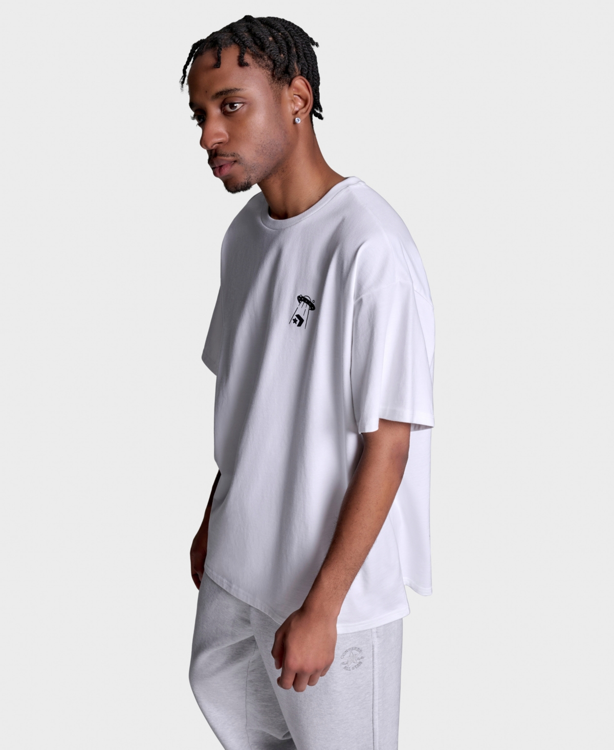 Converse Men's Out Of This World Standard Fit Graphic T-shirt In White
