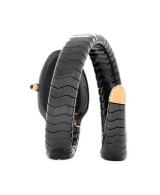 Serpenti Spiga Single Spiral Quartz Watch in Ceramic and Rose Gold with Diamond Bezel 23mm