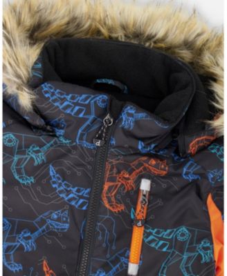 Toddler Boys One-Piece Play Snowsuit Robot Dinosaur Print - Toddler|Child