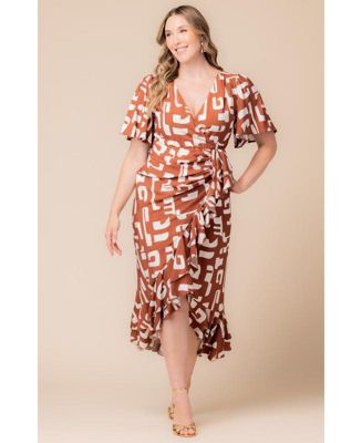 Plus Size Alexandra Ruffle Faux Wrap Gown